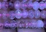 CRB1955 15.5 inches 3.5*5mm faceted rondelle strawberry quartz beads