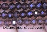 CRB1957 15.5 inches 3*4mm faceted rondelle smoky quartz beads