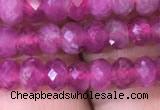 CRB1973 15.5 inches 3*5mm faceted rondelle pink tourmaline beads