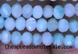 CRB1985 15.5 inches 3*4mm faceted rondelle amazonite gemstone beads