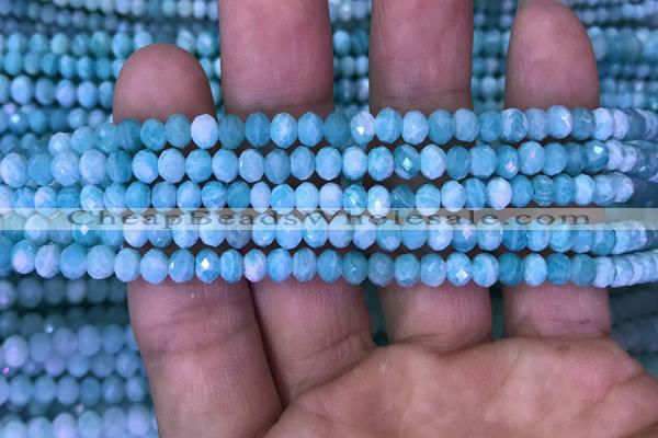 CRB1986 15.5 inches 3*5mm faceted rondelle amazonite gemstone beads