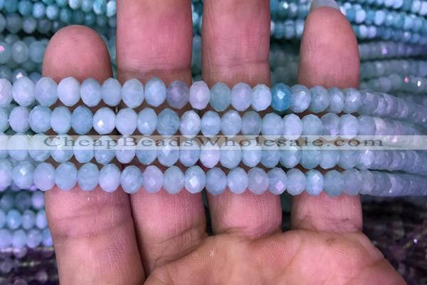 CRB1987 15.5 inches 4*6mm faceted rondelle amazonite gemstone beads