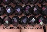 CRB1999 15.5 inches 6*8mm faceted rondelle black spinel beads