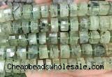 CRB2044 15.5 inches 13mm - 14mm faceted tyre prehnite beads