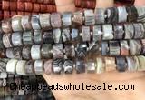 CRB2112 15.5 inches 11mm - 12mm faceted tyre Botswana agate beads