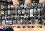 CRB2114 15.5 inches 13mm - 14mm faceted tyre Botswana agate beads