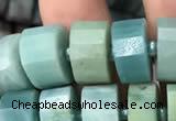 CRB2115 15.5 inches 7mm - 8mm faceted tyre amazonite beads