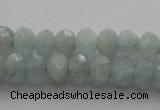 CRB217 15.5 inches 3*4mm faceted rondelle aquamarine beads