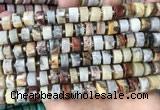 CRB2181 15.5 inches 11mm - 12mm faceted tyre crazy lace agate beads