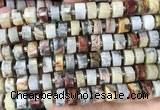 CRB2182 15.5 inches 12mm - 13mm faceted tyre crazy lace agate beads