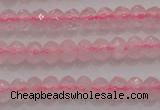 CRB220 15.5 inches 2.5*4mm faceted rondelle rose quartz beads