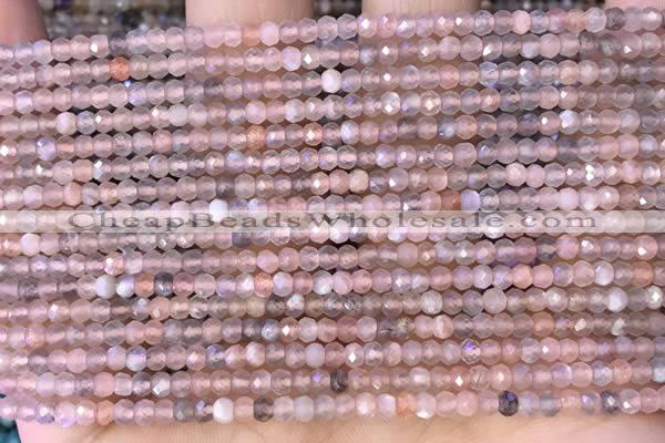 CRB2220 15.5 inches 2*3mm faceted rondelle moonstone beads