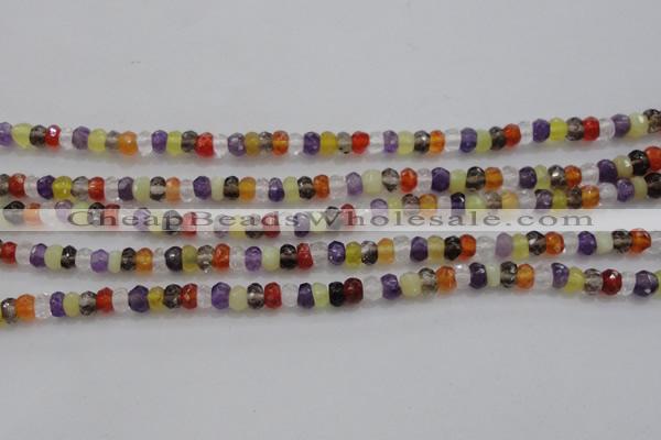 CRB223 15.5 inches 2.5*4mm faceted rondelle mixed quartz beads