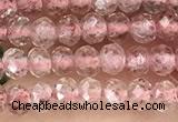 CRB2235 15.5 inches 2*3mm faceted rondelle strawberry quartz beads