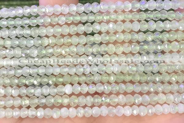 CRB2258 15.5 inches 3*4mm faceted rondelle prehnite beads