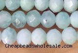 CRB2260 15.5 inches 3*4mm faceted rondelle amazonite beads