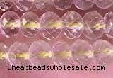 CRB2275 15.5 inches 4*6mm faceted rondelle lemon quartz beads