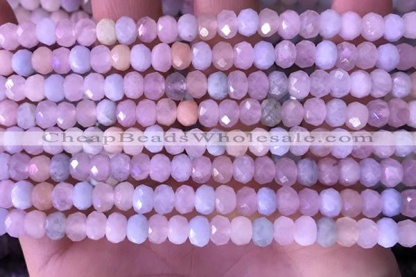 CRB2277 15.5 inches 4*6mm faceted rondelle morganite beads