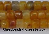 CRB2502 15.5 inches 6*8mm rondelle yellow jade beads wholesale