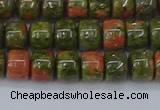 CRB2507 15.5 inches 6*8mm rondelle unakite gemstone beads