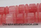 CRB252 15.5 inches 5*14mm - 10*14mm rondelle cherry quartz beads