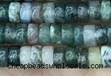 CRB2559 15.5 inches 2*4mm heishi moss agate beads wholesale