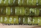 CRB2564 15.5 inches 2*4mm heishi olive jade beads wholesale