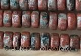 CRB2569 15.5 inches 2*4mm heishi brecciated jasper beads wholesale