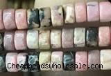 CRB2572 15.5 inches 2*4mm heishi rhodonite beads wholesale