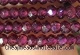 CRB2600 15.5 inches 2*3mm faceted rondelle red garnet beads