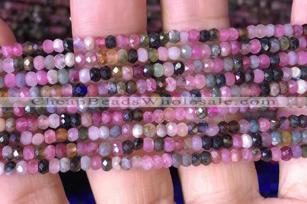 CRB2609 15.5 inches 2*3mm faceted rondelle tourmaline beads