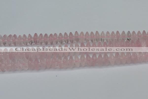 CRB261 15.5 inches 5*12mm rondelle rose quartz beads wholesale