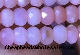 CRB2616 15.5 inches 3*4mm faceted rondelle pink opal beads