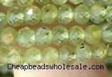 CRB2636 15.5 inches 3*4mm faceted rondelle peridot gemstone beads