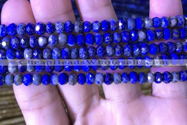 CRB2648 15.5 inches 3.5*5mm faceted rondelle lapis lazuli beads