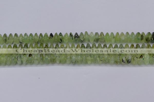 CRB265 15.5 inches 5*12mm rondelle green rutilated quartz beads