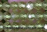 CRB2668 15.5 inches 3*4mm faceted rondelle peridot beads