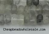 CRB2805 15.5 inches 4*6mm rondelle cloudy quartz beads wholesale