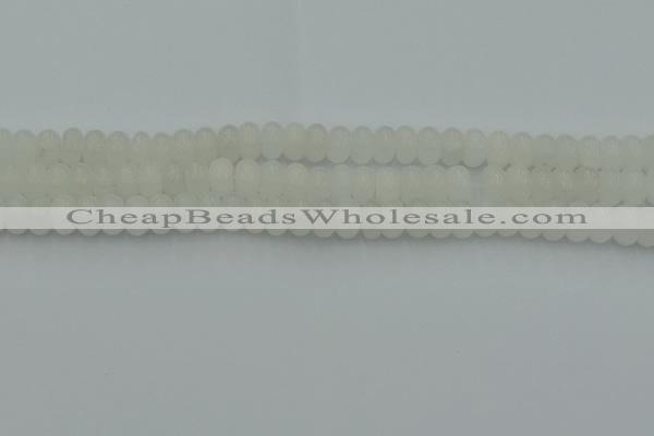 CRB2811 15.5 inches 5*8mm rondelle white jade beads wholesale