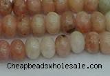 CRB2841 15.5 inches 5*8mm rondelle red plum blossom jade beads