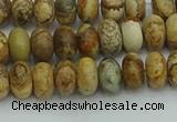 CRB2855 15.5 inches 4*6mm rondelle picture jasper beads