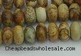 CRB2856 15.5 inches 5*8mm rondelle picture jasper beads