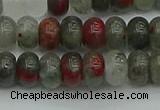 CRB2871 15.5 inches 5*8mm rondelle blood jasper beads