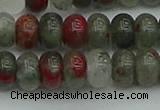 CRB2872 15.5 inches 6*10mm rondelle blood jasper beads