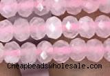 CRB3000 15.5 inches 3*4mm faceted rondelle rose quartz beads