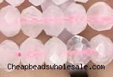 CRB3002 15.5 inches 6*8mm faceted rondelle rose quartz beads