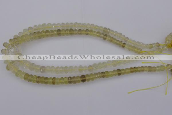 CRB303 15.5 inches 5*8mm - 10*14mm faceted rondelle lemon quartz beads