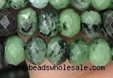 CRB3035 15.5 inches 4*6mm faceted rondelle ruby zoisite beads