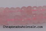 CRB304 15.5 inches 5*8mm - 10*14mm faceted rondelle rose quartz beads