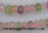 CRB306 5*8mm - 10*14mm faceted rondelle multicolor quartz beads